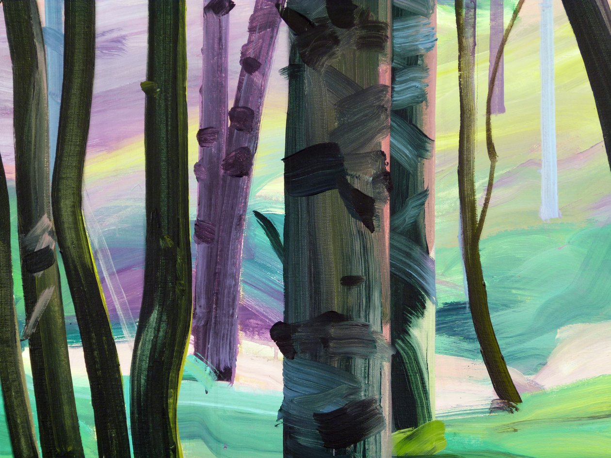 Forêt 28, detail, 2017 (akryl na plátně) od Olivier Morel