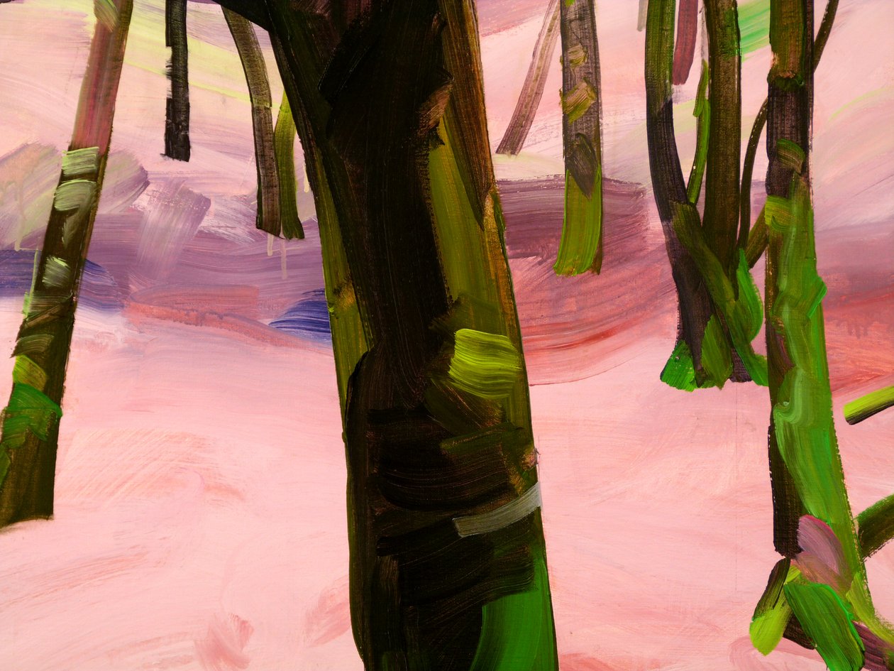 Forêt 29, detail, 2017 (akryl na plátně) od Olivier Morel