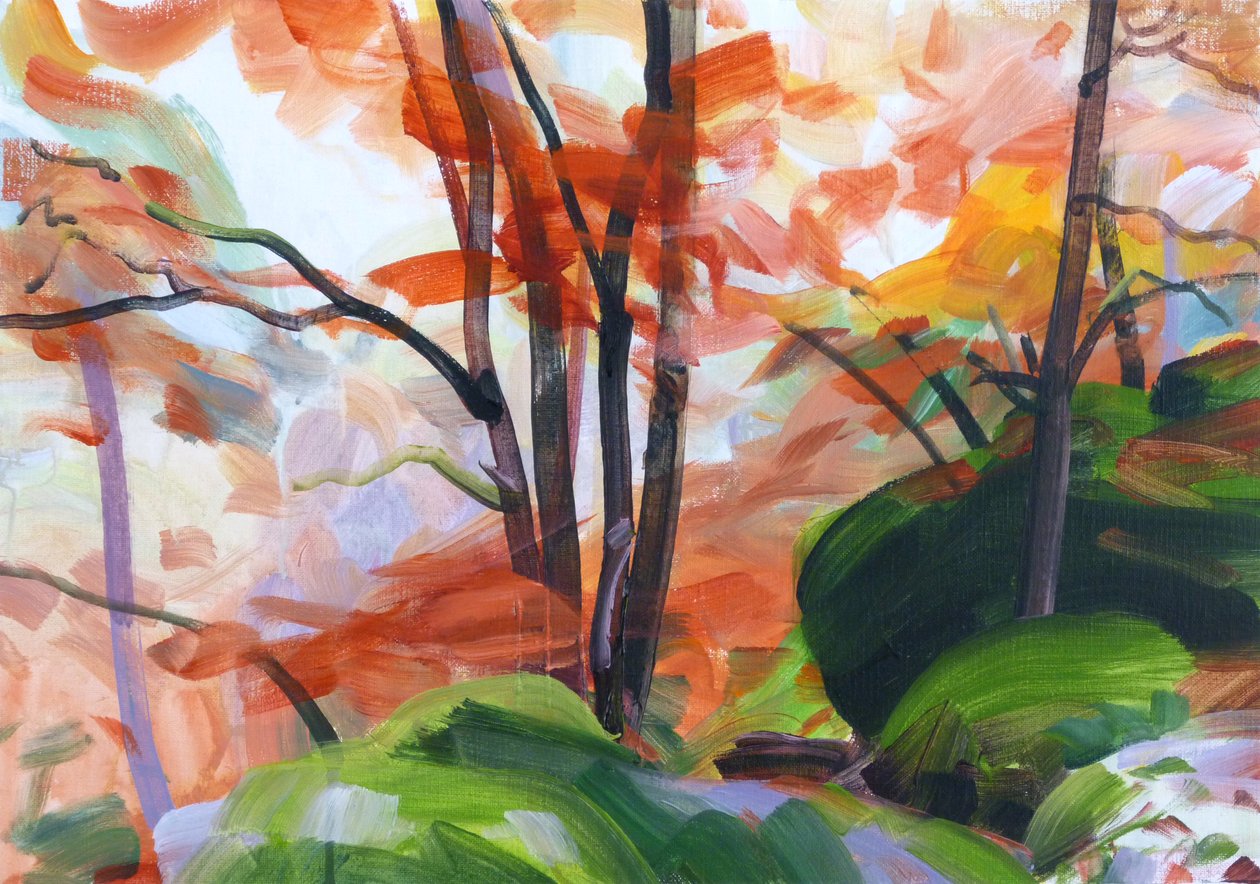 Forêt 34 ,2018 (akryl na plátně) od Olivier Morel