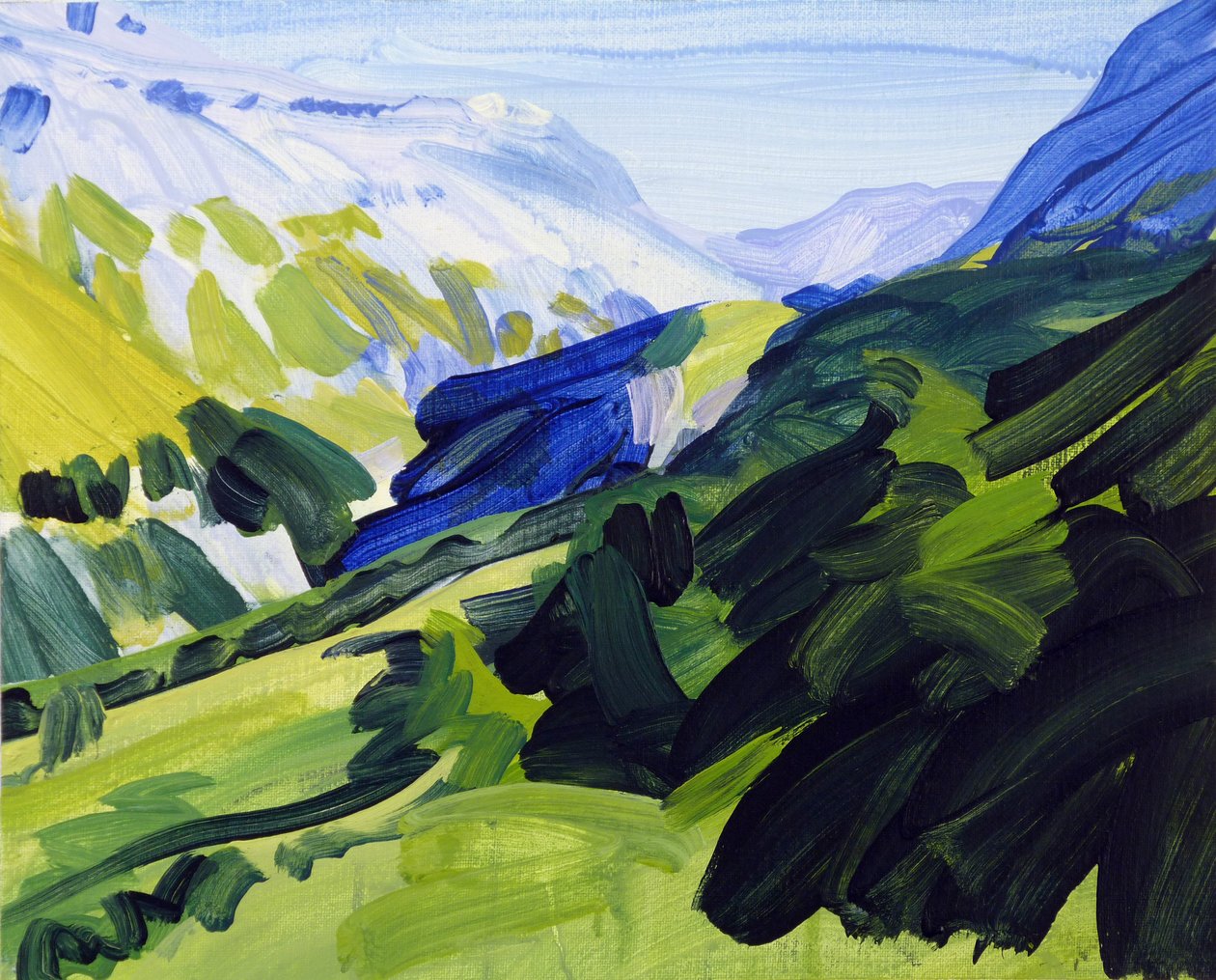 Leukerbad 34, 2017 (akryl na plátně) od Olivier Morel