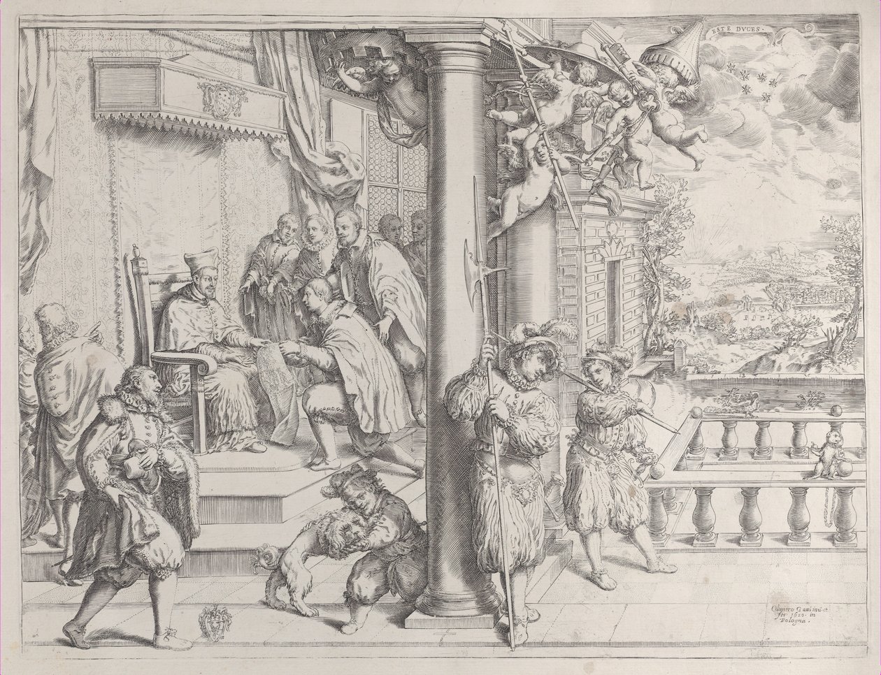 Mladý muž předkládá svou tezi kardinálu Aldobrandinimu, 1620., 1620. od Oliviero Gatti