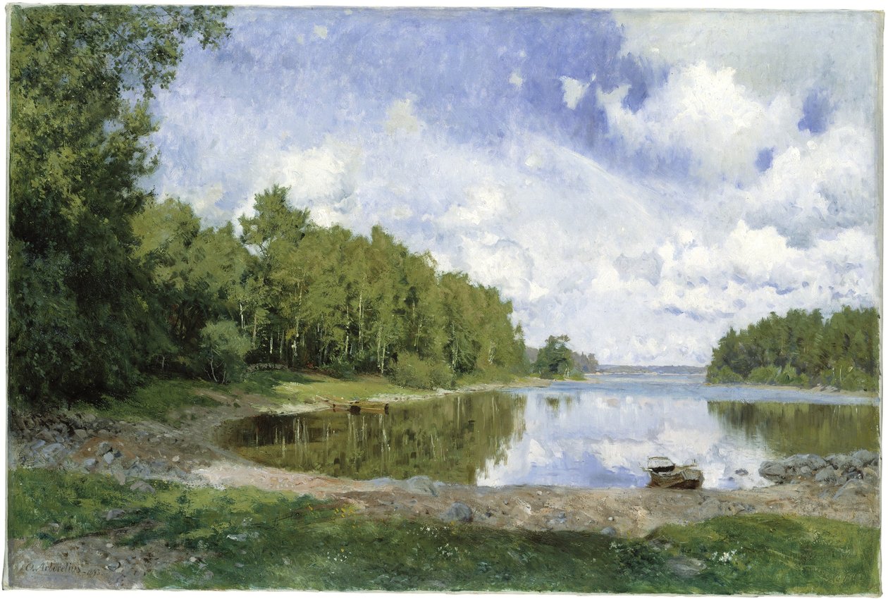 Výhled na jezero v Engelsberg, Vastmanland, 1893 od Olof Per Ulrik Arborelius