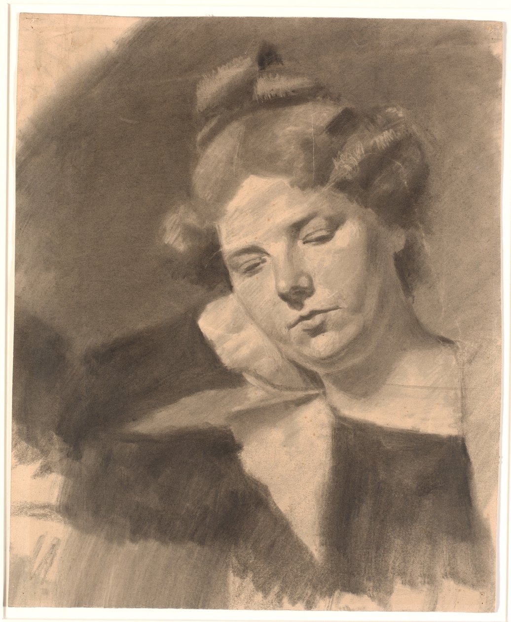 Portrét Kathrine (Ketty) Mathilde Antonia Nielsen, rozené Rask. (nar. 1878, m. m. sochař Kai Nielsen v prvním manželství.) od Oluf Hartmann