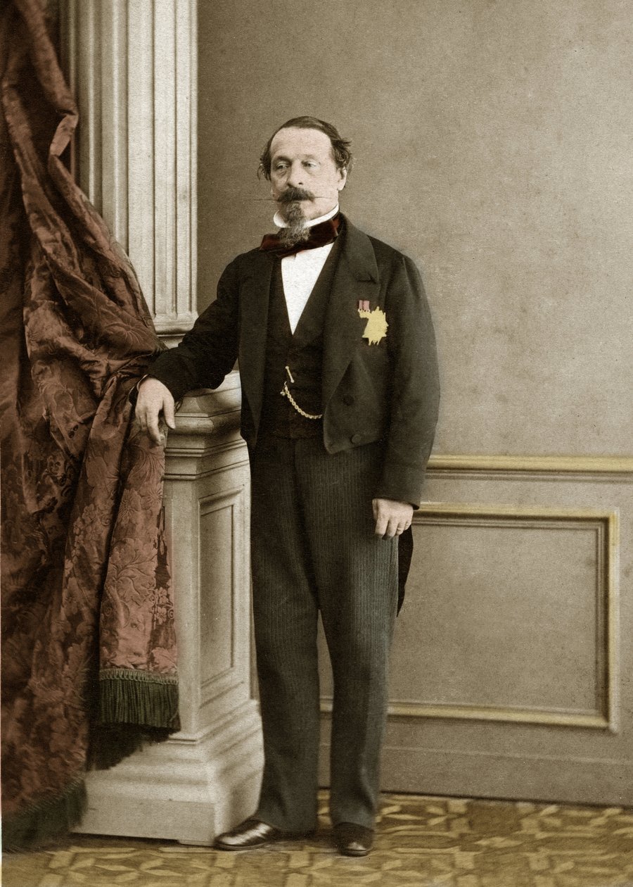 Portrét Napoleona III od Olympe Aguado de las Marismas (1827-1894) - pozdější kolorování od Olympe Aguado
