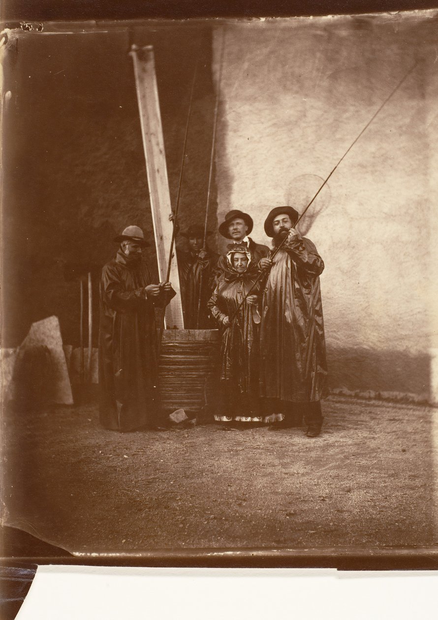 [Umělec, jeho matka a přátelé v rybářském oděvu], ca. 1860. od Olympe Aguado