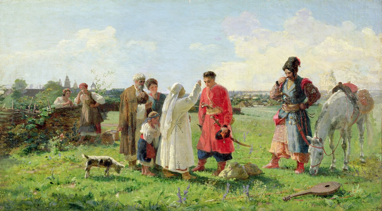 Off to the Zaporozhian Host, 1889 od Opanas Georgievich Slastion