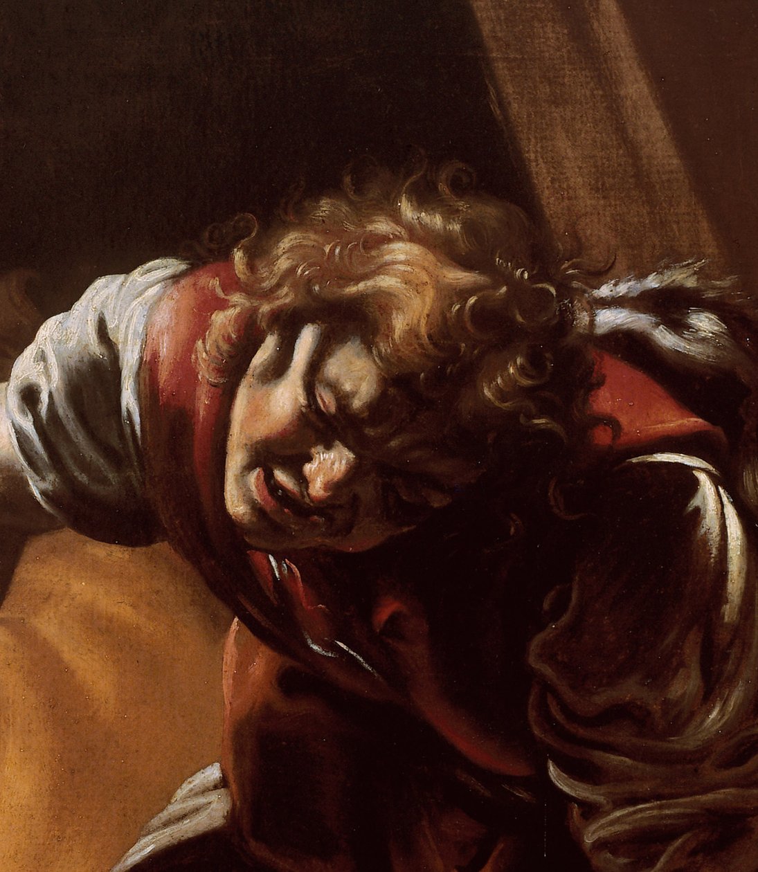 Detail Davida z Davida a Goliáše od Orazio Borgianni