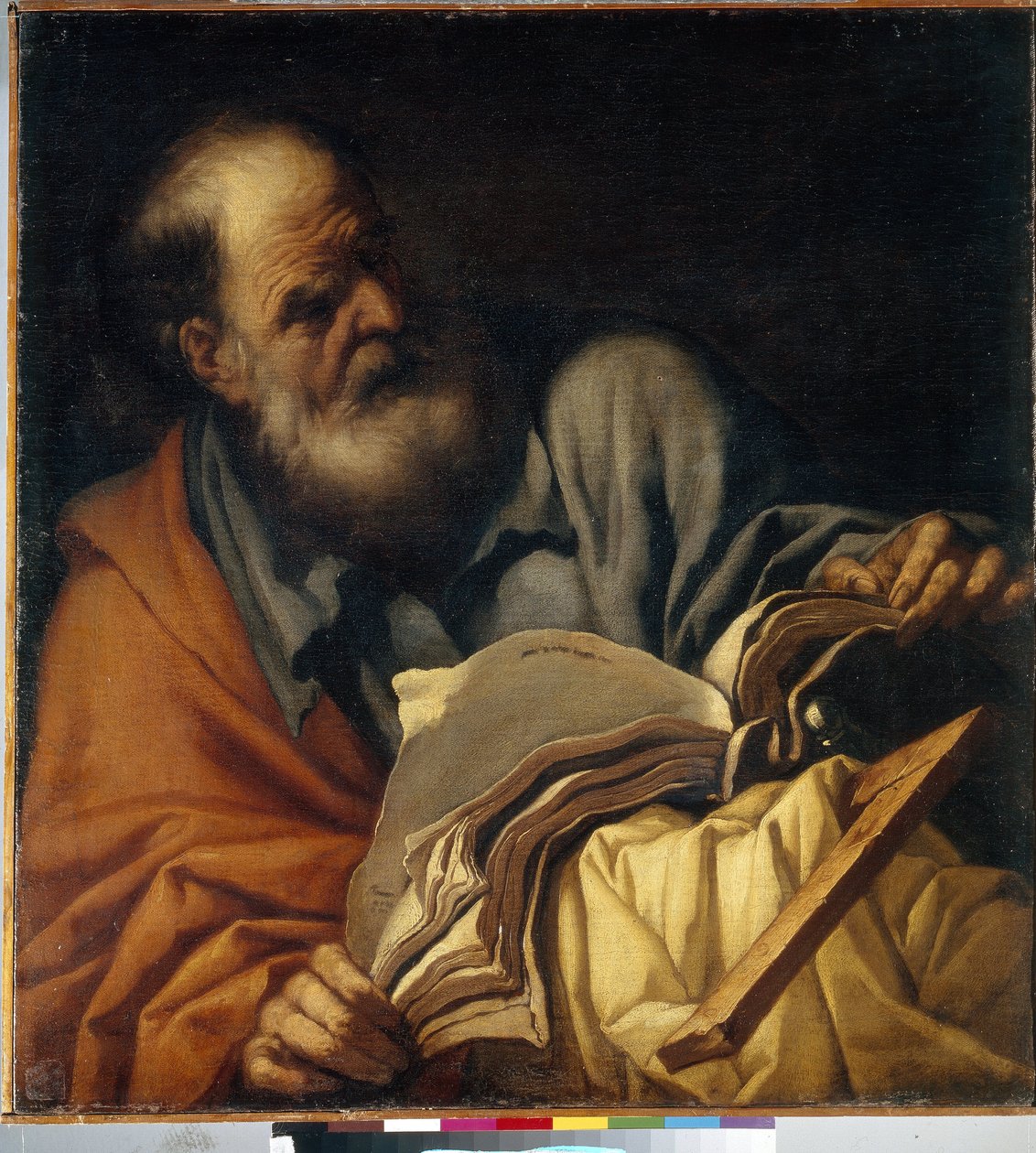 Svatý Tomáš, apoštol. (Apoštol svatý Tomáš). Obraz Orazio Borgianni (1578-1616), olej na plátně, italské umění (Řím) od Orazio Borgianni