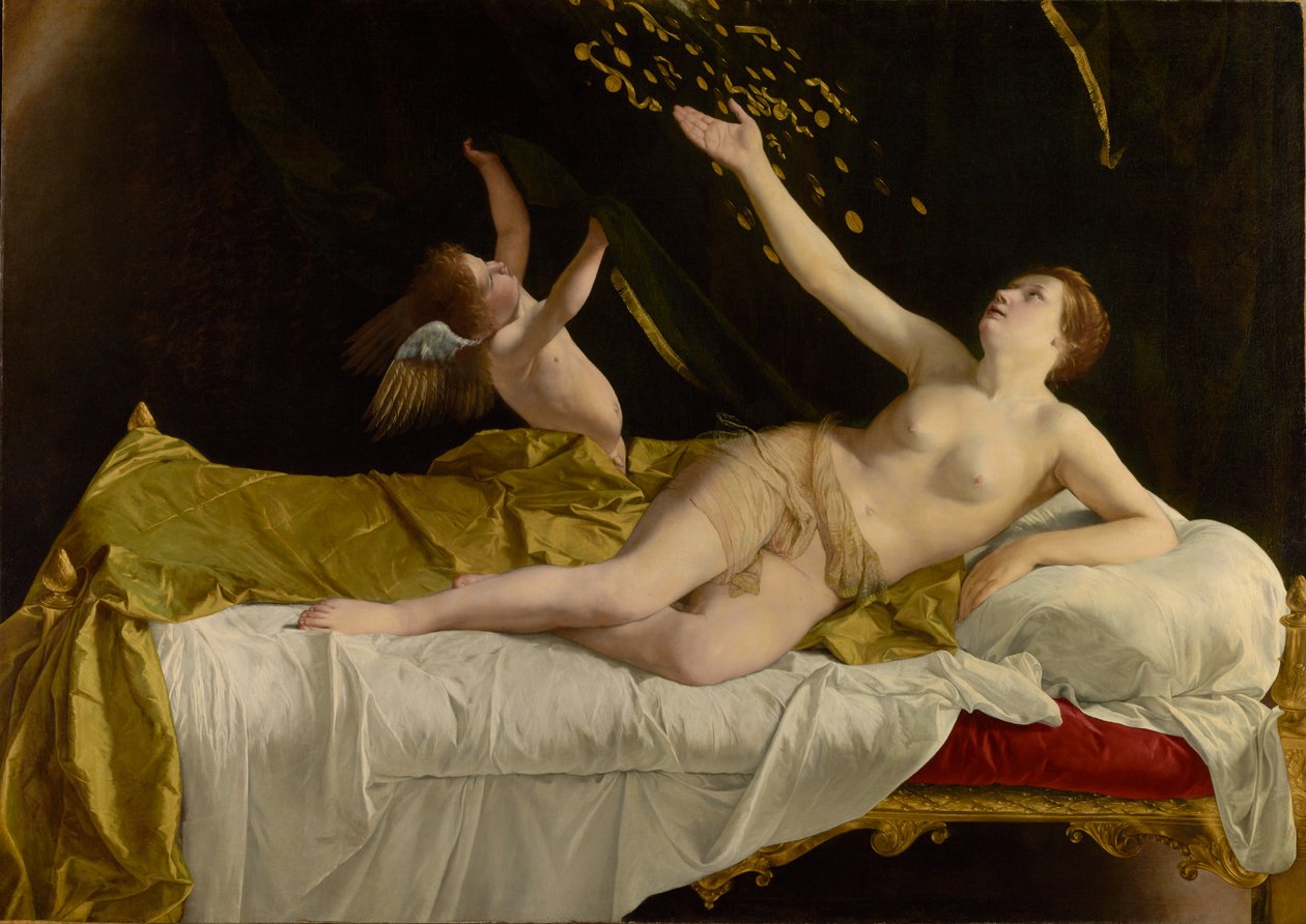 Danaë a zlatý déšť od Orazio Gentileschi