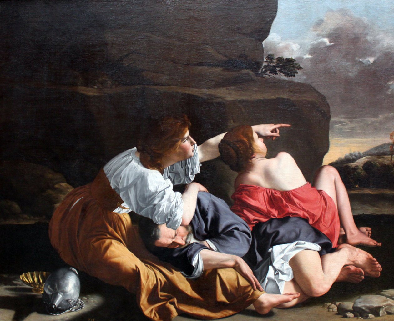 Německy: Lot und seine Töchter Lot a jeho dcery od Orazio Gentileschi