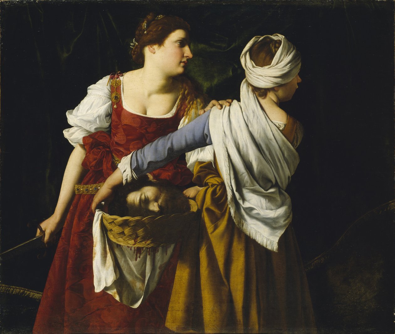 Judith a její služebná s hlavou Holoferna od Orazio Gentileschi
