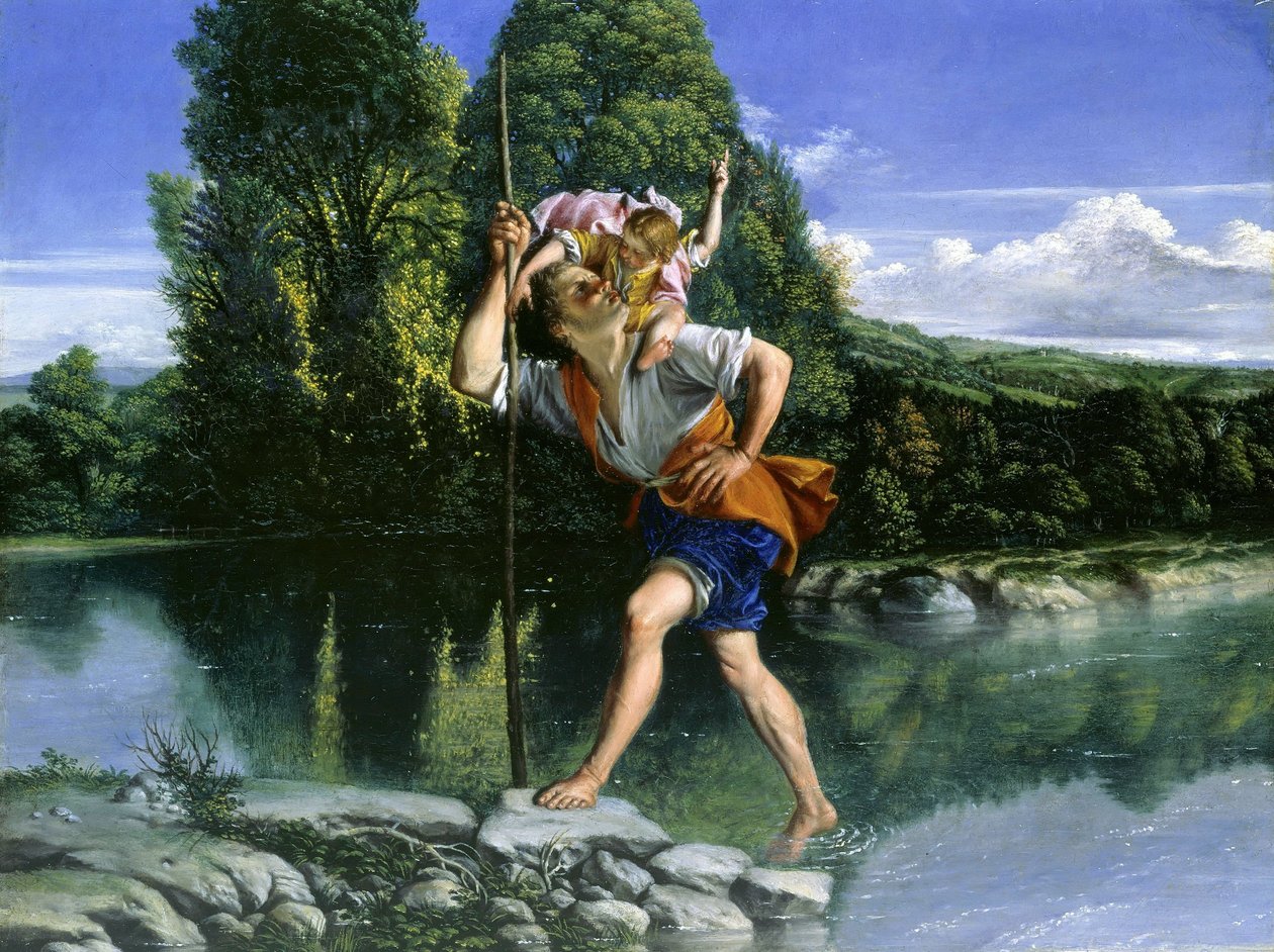 Krajina se svatým Kryštofem od Orazio Gentileschi