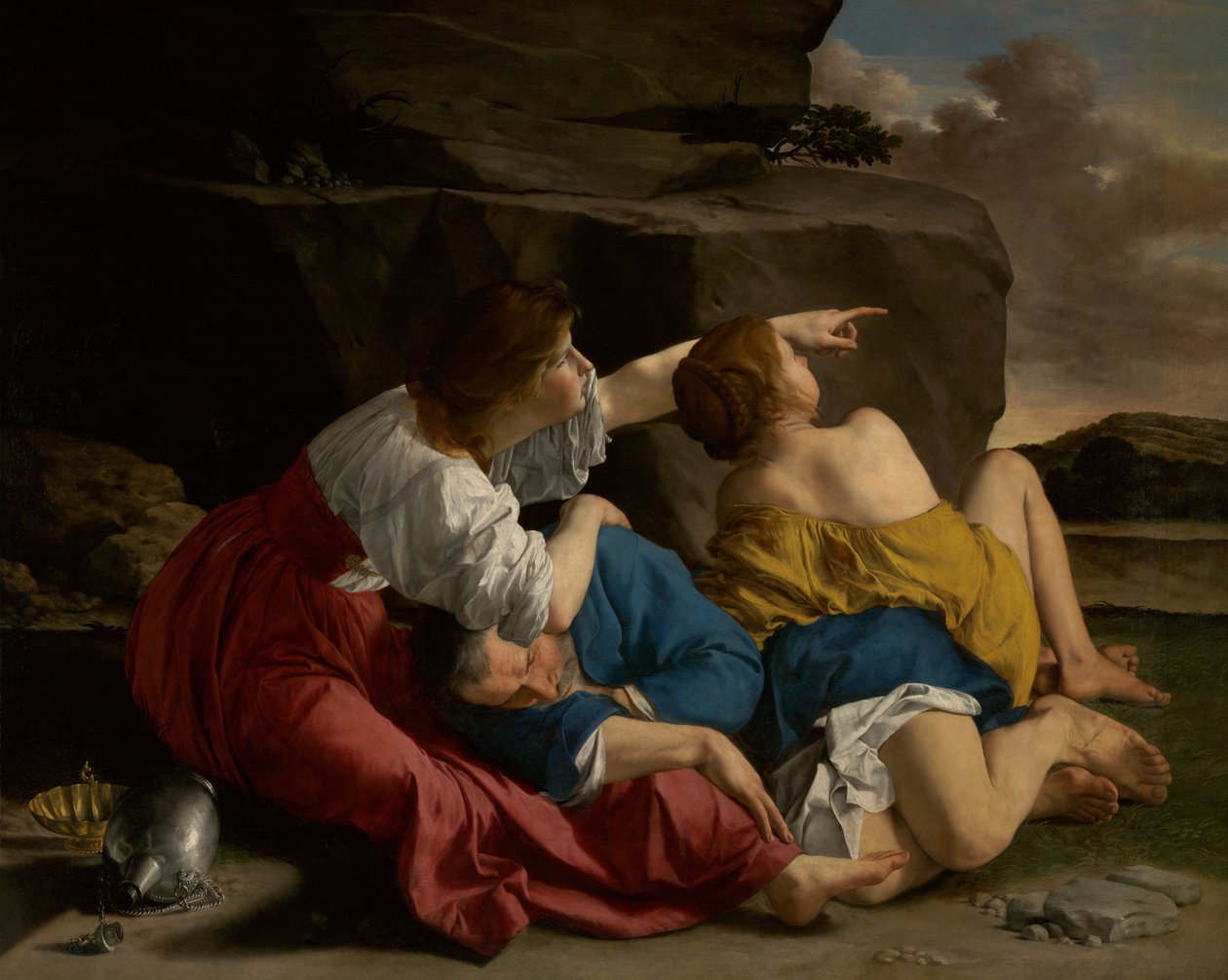 Lot a jeho dcery, kolem 1622 (olej na plátně) od Orazio Gentileschi