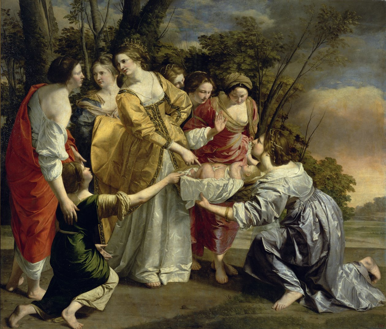 Mojžíš zachráněn z Nilu, kolem roku 1630 (olej na plátně) od Orazio Gentileschi