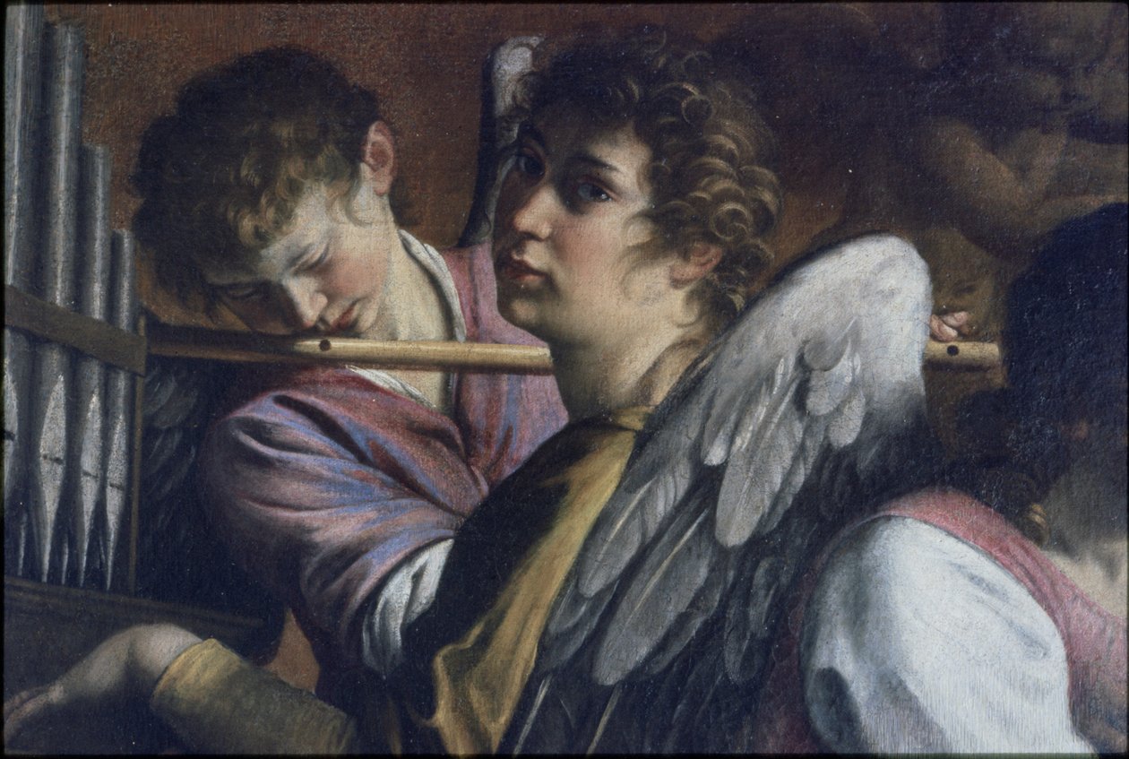 Obřízka. Detail: Artemisia Gentileschi jako Saint Cecilia, c. 1620. od Orazio Gentileschi