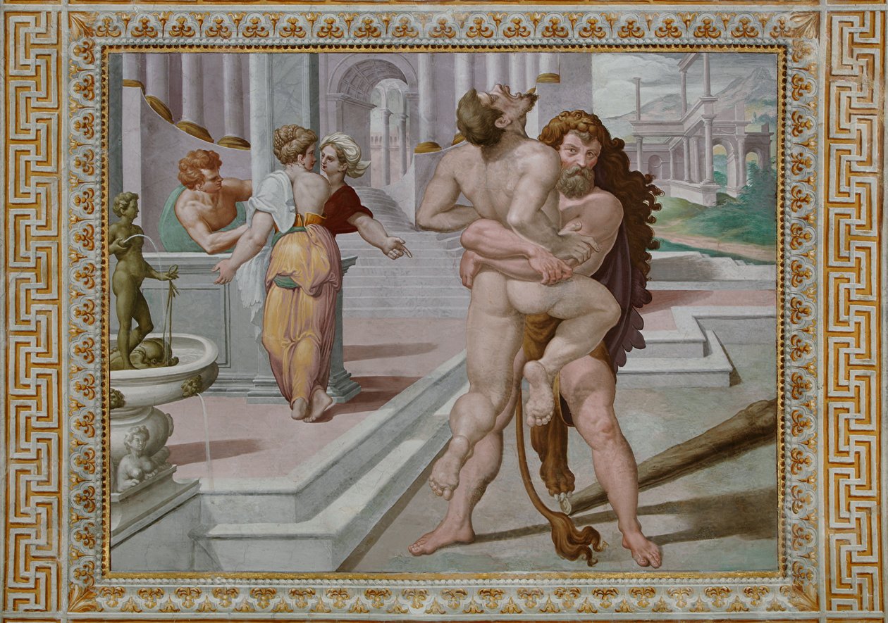 Herkules bojující s Antaeem, detail od Orazio Samacchini