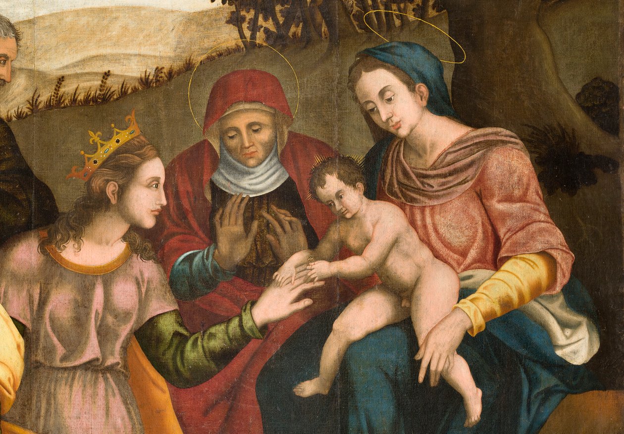 Svatba svaté Kateřiny, detail od Orazio da Spinazzola Iacobetta