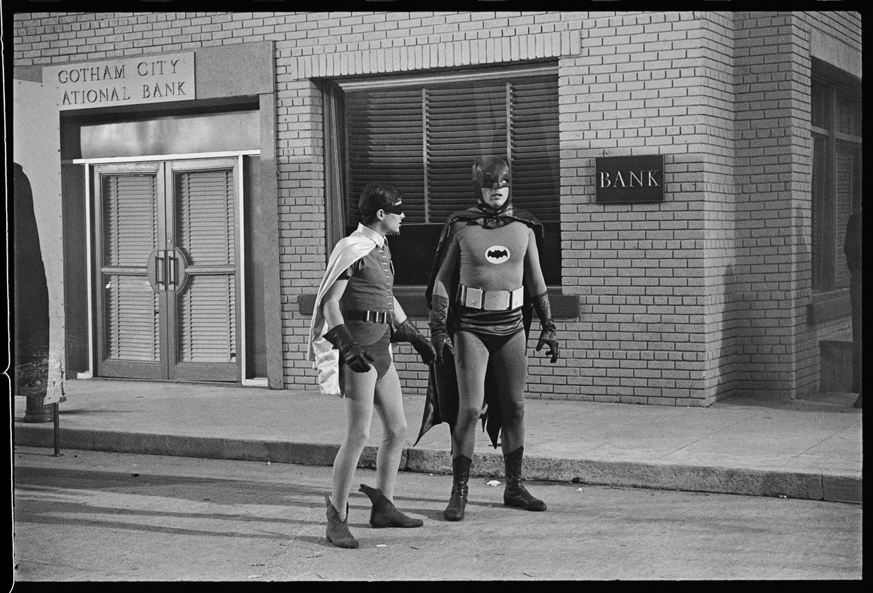 Batman a Robin na natáčení televizního seriálu od Orlando Suero