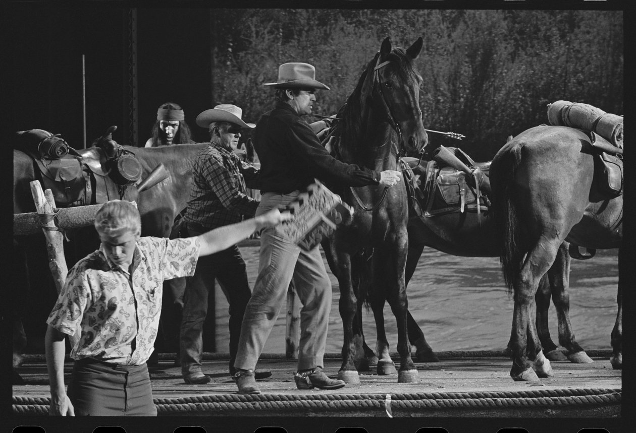 Gregory Peck s koněm na scéně 