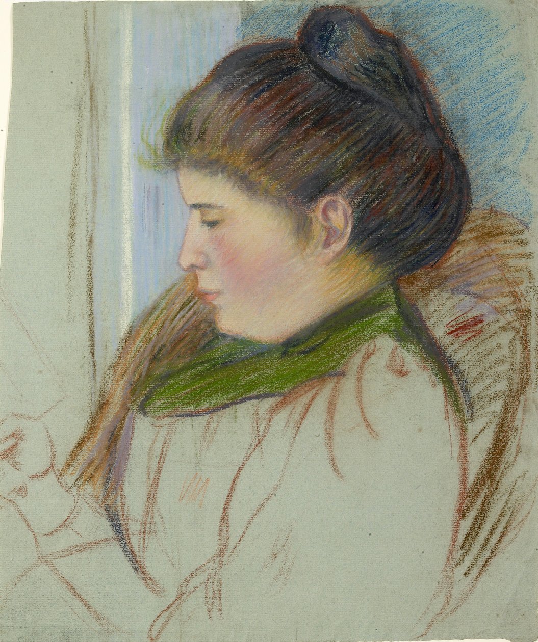 Hlava Esther L. Pissarro, c1920-1940 od Orovida Camille Pissarro