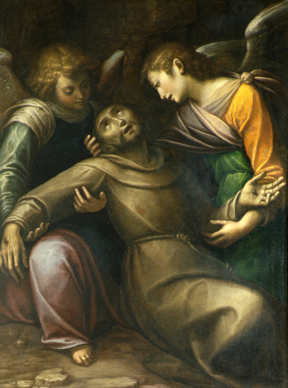 Svatý František utěšován dvěma anděly od Orsola Maddalena Caccia