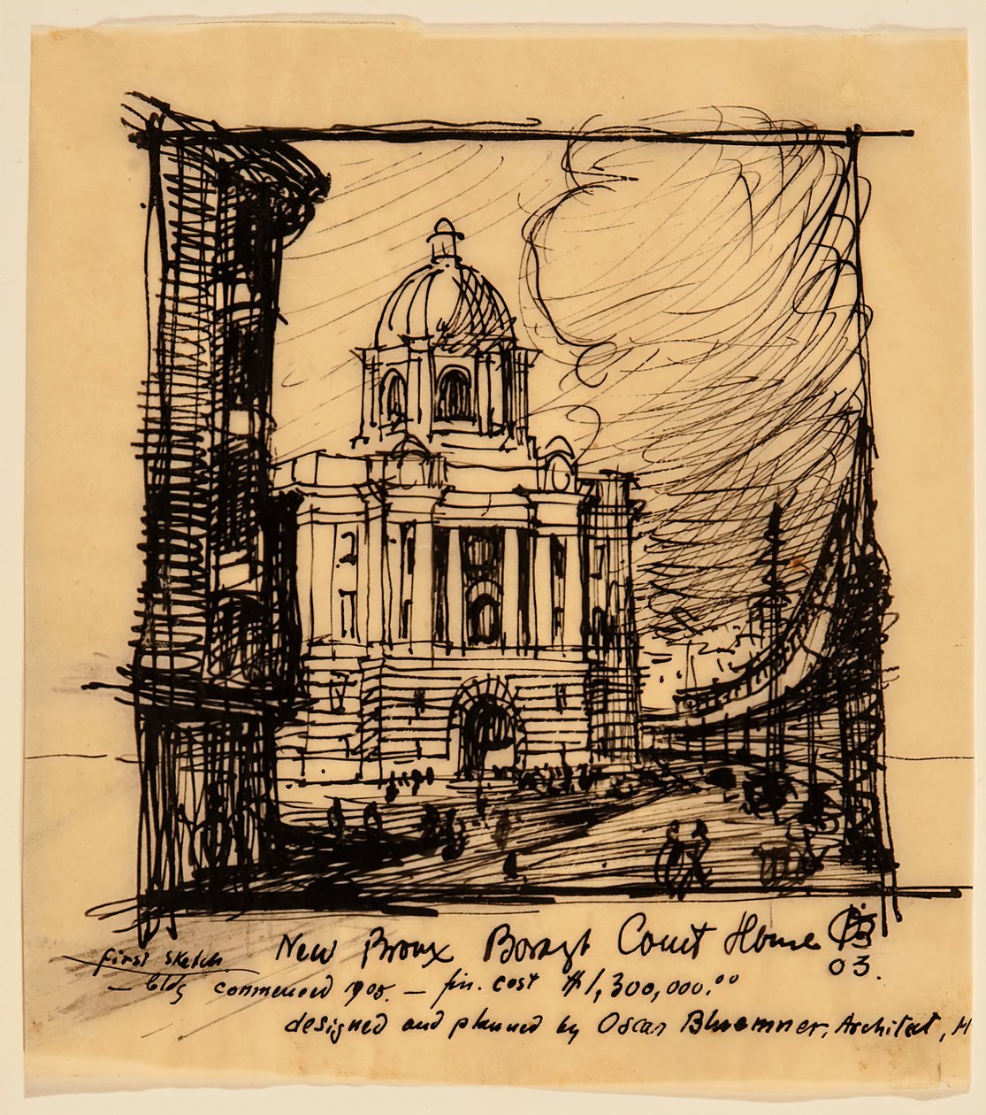 New Bronx County Courthouse, 1903. od Oscar Bluemner