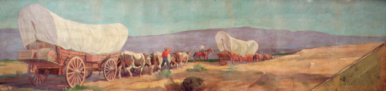 Anheuser-Busch Wagon Train (olej na plátně) od Oscar Edward Berninghaus