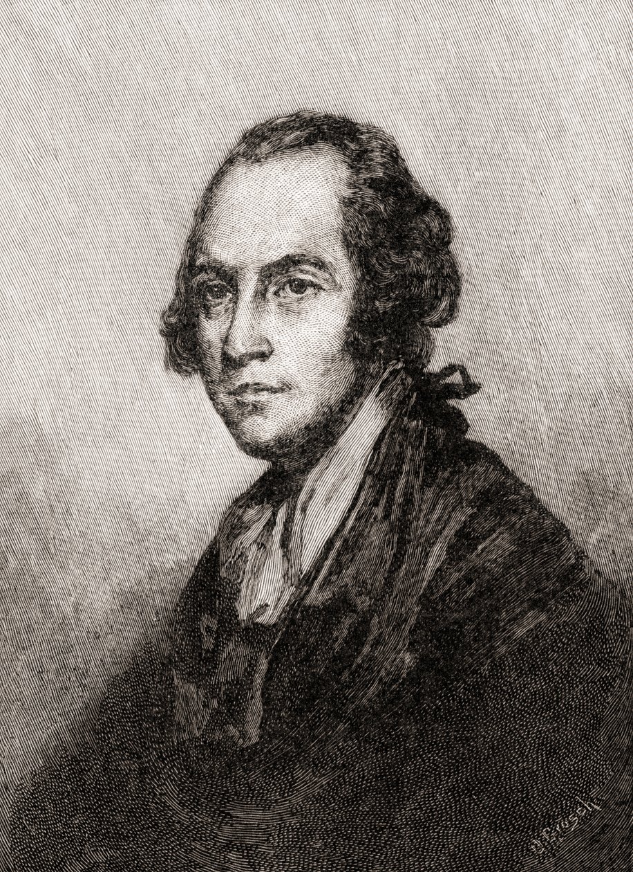 Aaron Burr, Jr., z Historie naší země, publikoval 1905 (dřevoryt) od Oscar Edward Grosch