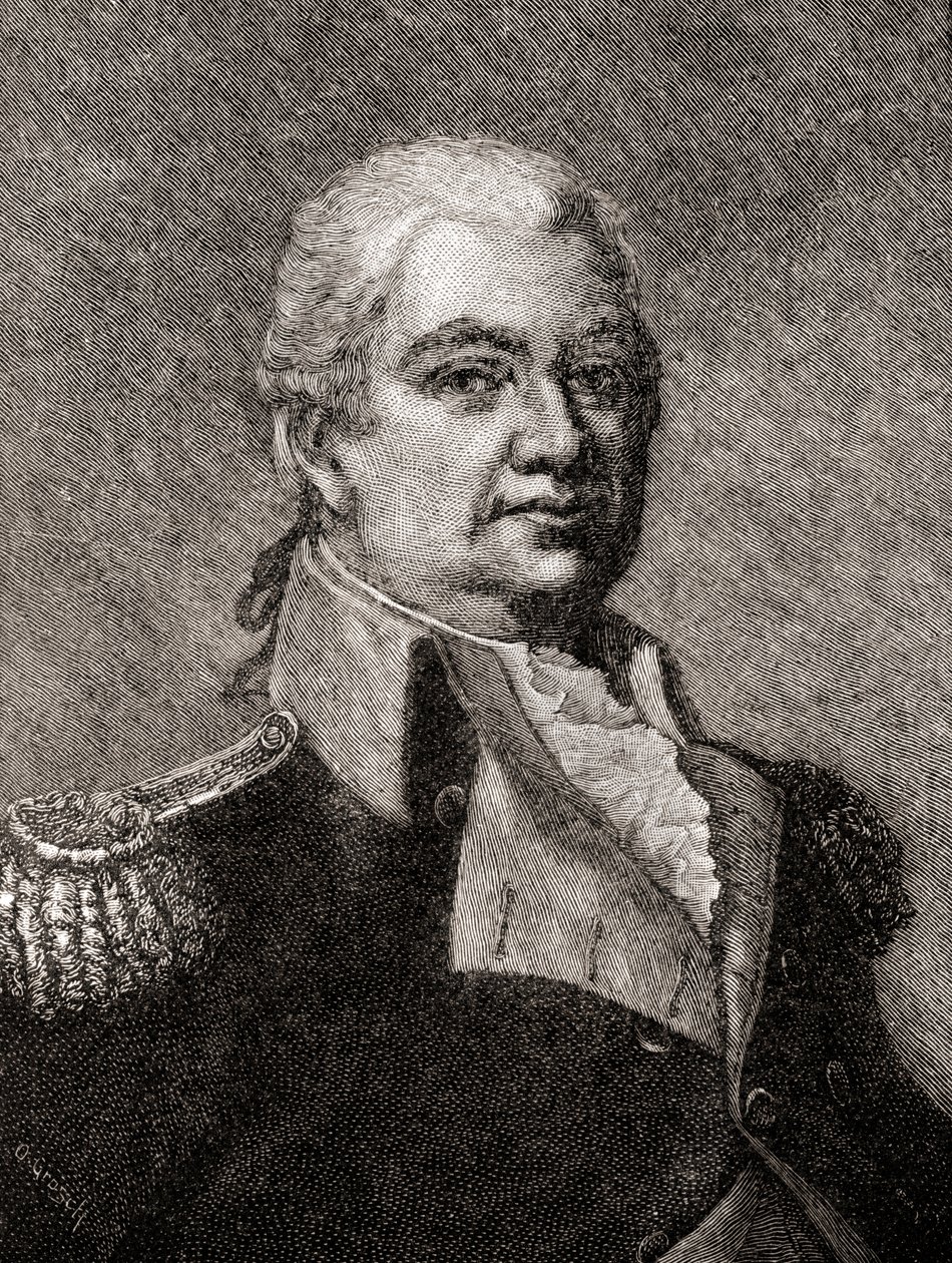 Henry Knox, z Historie naší země, vydané 1905 (dřevoryt) od Oscar Edward Grosch