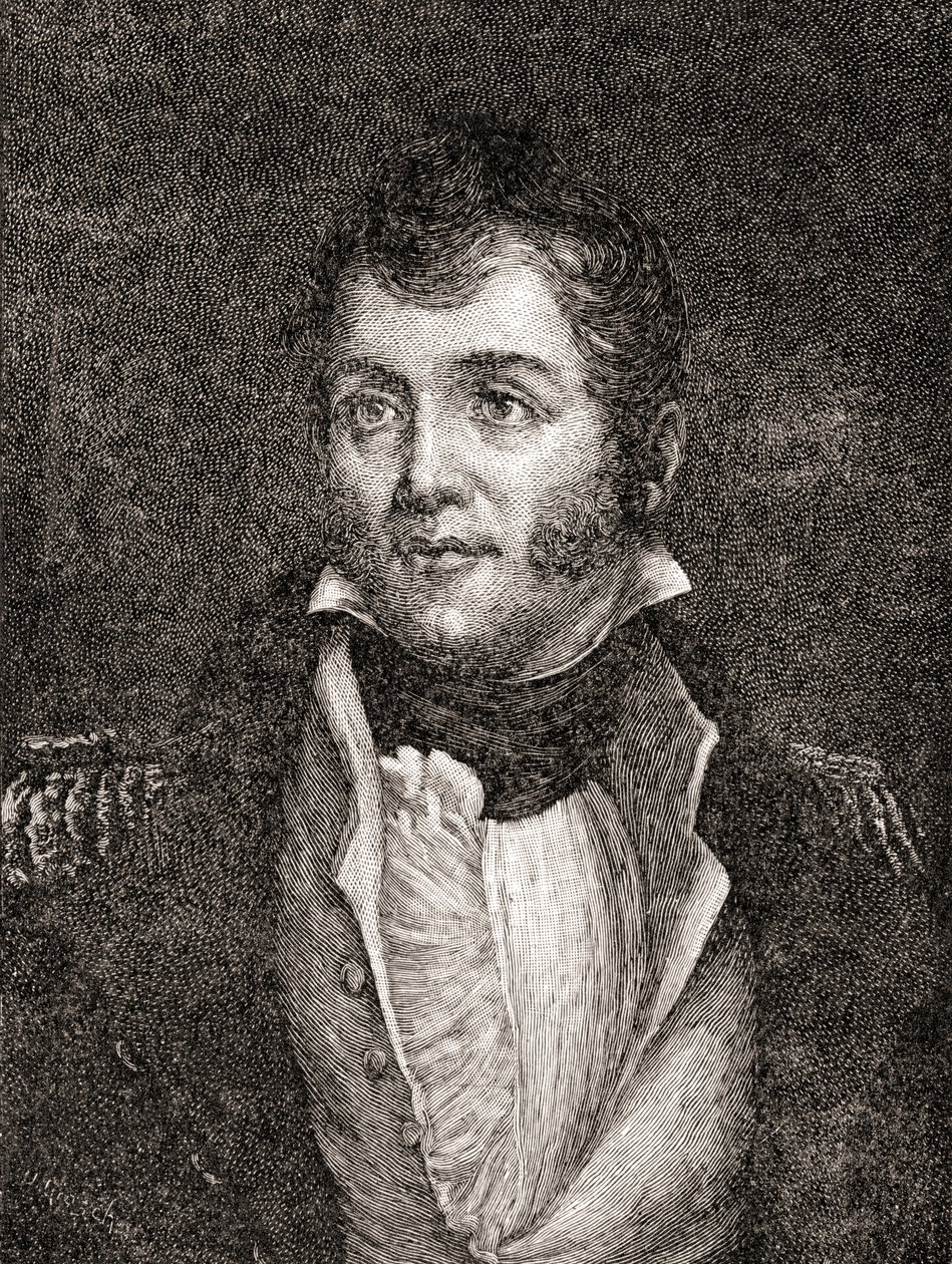 Komodor námořnictva Spojených států Oliver Hazard Perry, z Historie naší země, publikoval 1905 (dřevoryt) od Oscar Edward Grosch