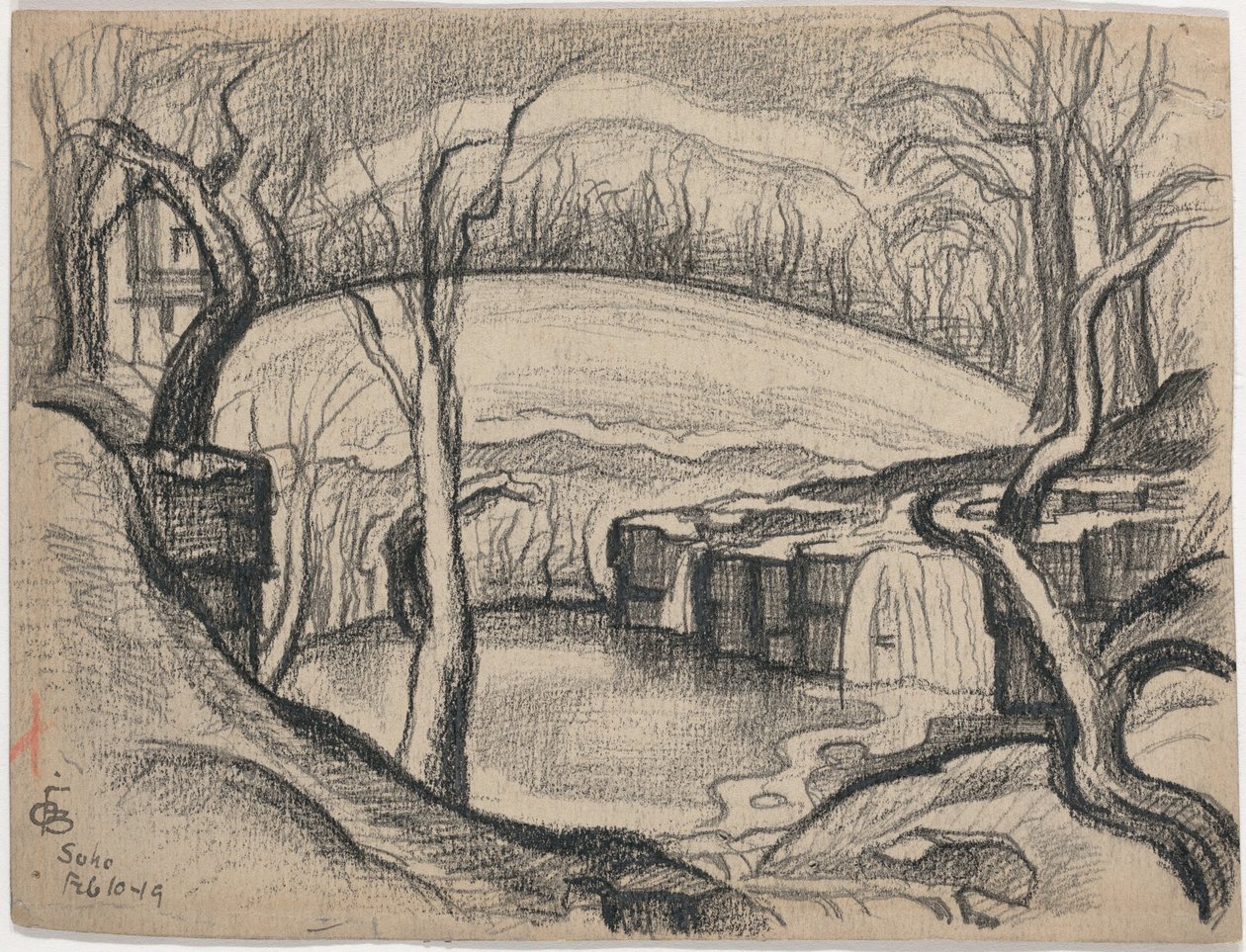 Soho (rovně) od Oscar F. Bluemner