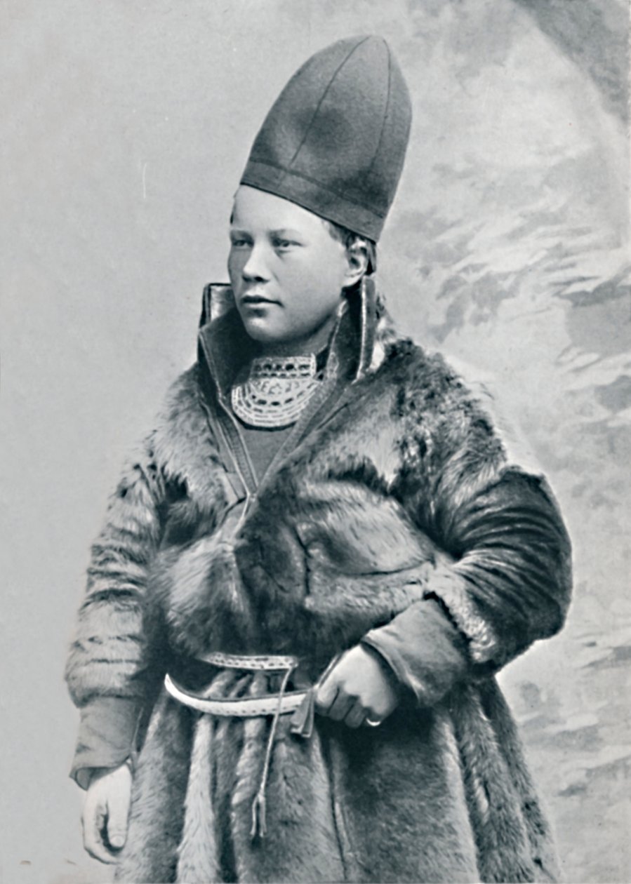 Mladý Laponec v zimním kostýmu, 1912 od Oscar Olsson