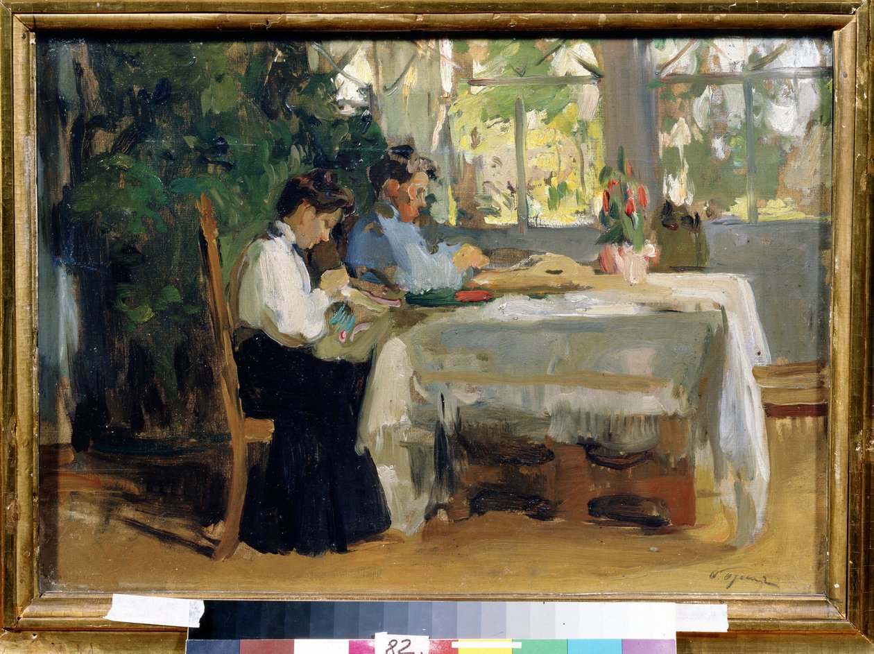 "Dance la Veranda" Peinture de Osip Emanuilovich Braz (1872-1936) Státní muzeum umění A. Radishcheva, Saratov od Osip Emmanuilovich Braz
