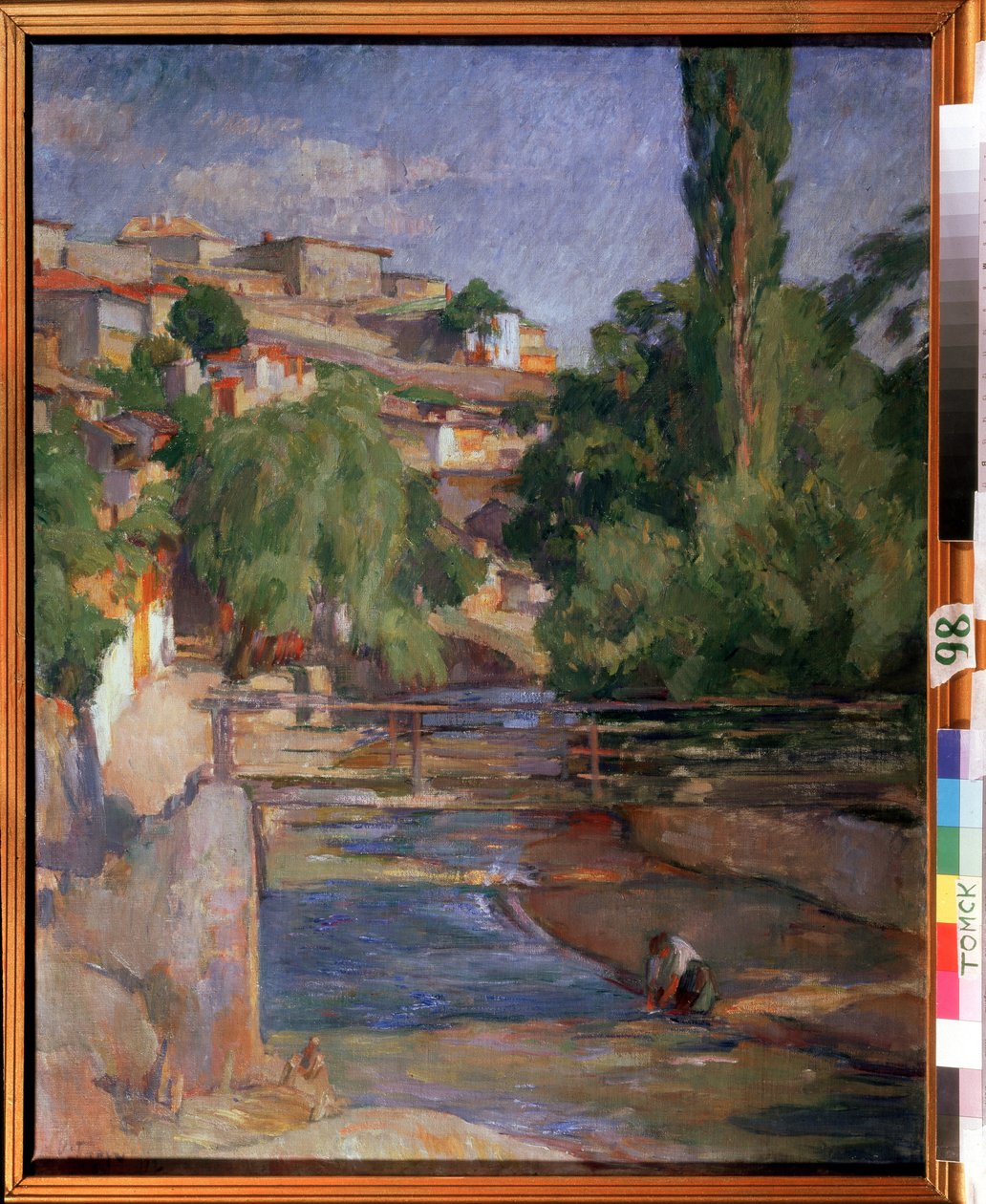 ""Krajina s mostem a řekou"" Obraz Osip Emmanuilovič Braz (1872-1936) 1912 Státní muzeum umění, Tomsk od Osip Emmanuilovich Braz