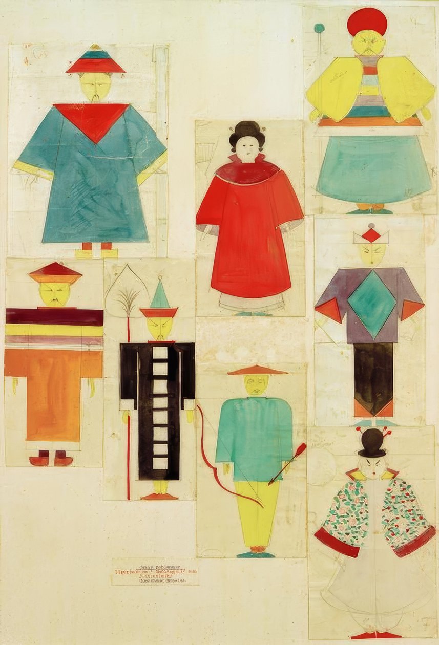 8 figurek slavíka od Oskar Schlemmer