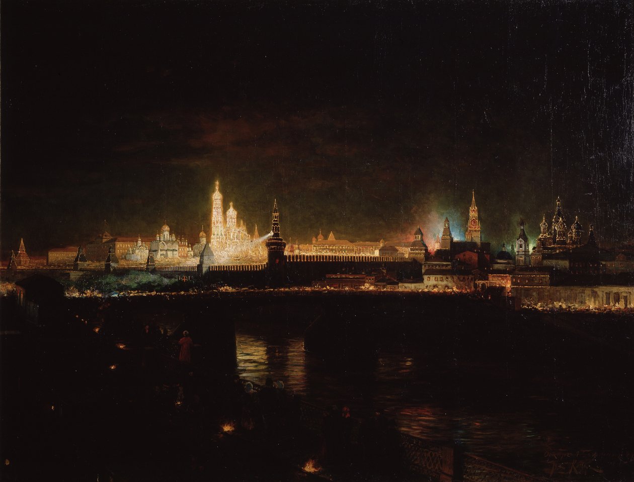 Osvětlení moskevského Kremlu, 1883 od Oskar Adolfovich Hofman
