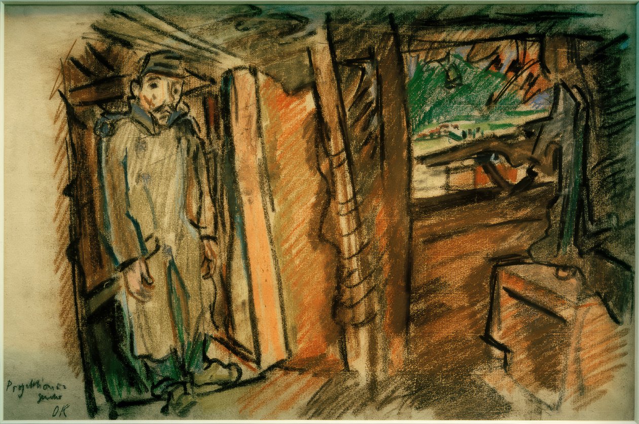 Projekční puška v kryté poloze od Oskar Kokoschka