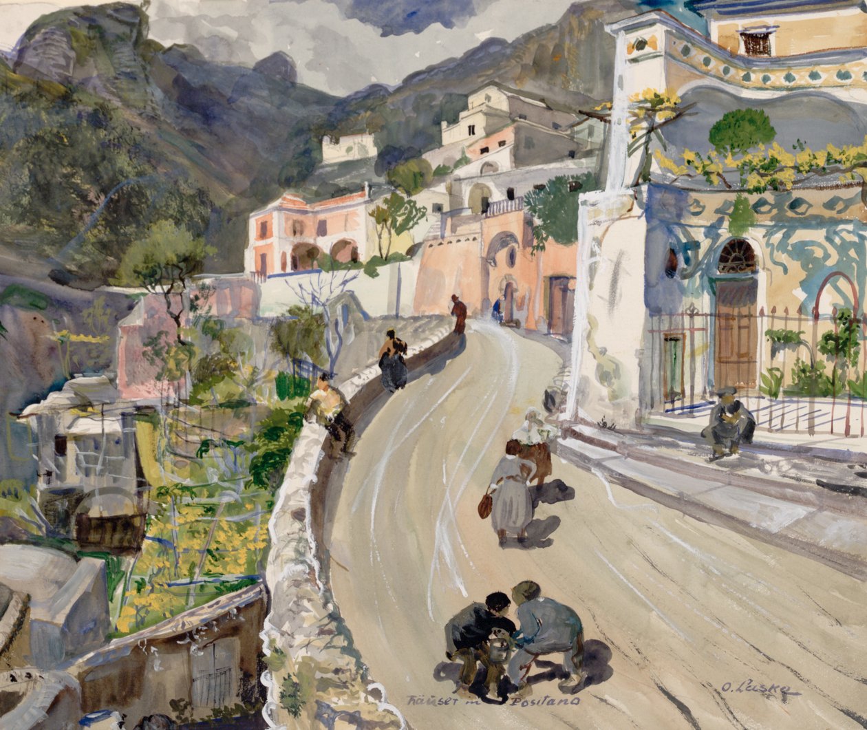 Pohled na Positano od Oskar Laske