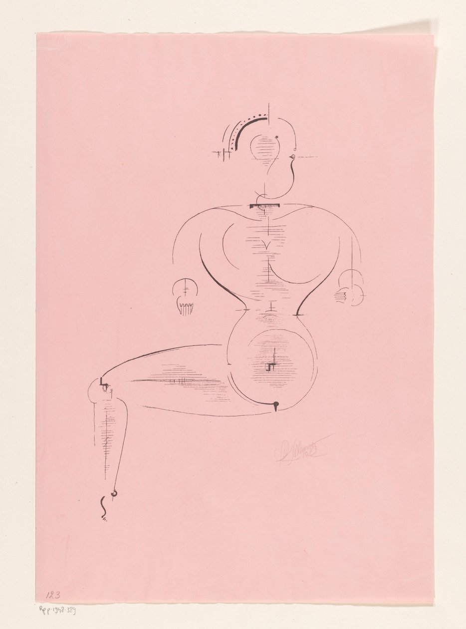 Sedící postava od Oskar Schlemmer (signed by artist)