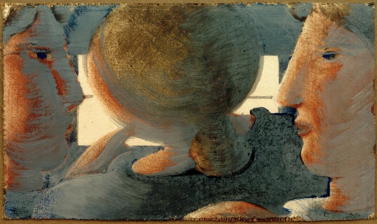 Tři hlavy před oknem od Oskar Schlemmer