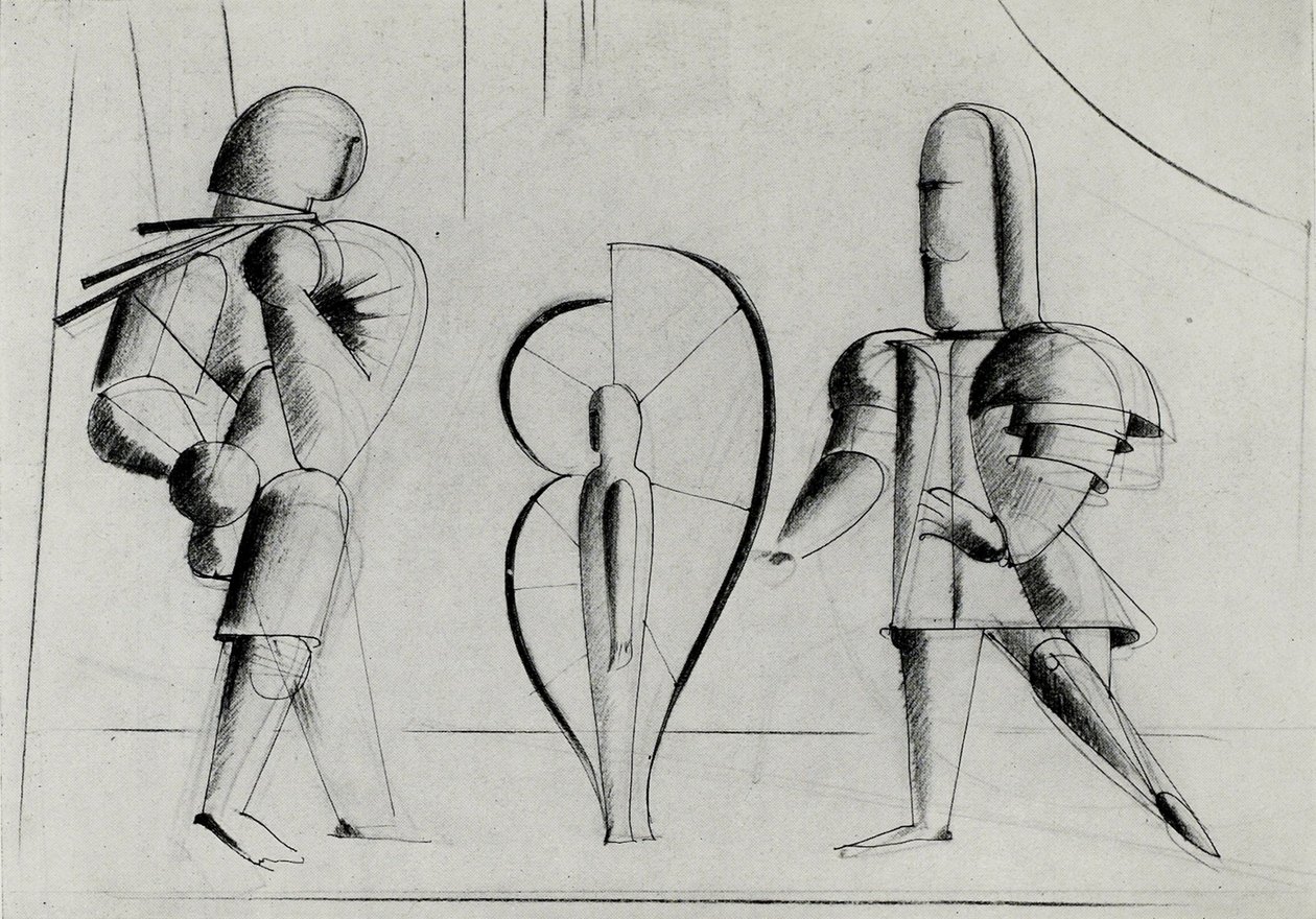 Z jeviště v Bauhausu Jeviště v Bauhausu, 1925. od Oskar Schlemmer