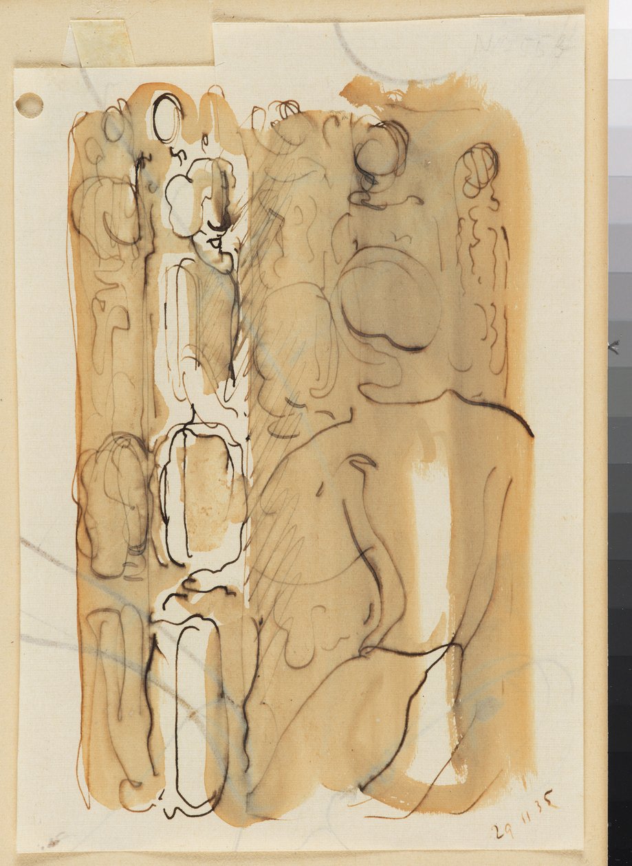 Gruppe mit Rückenfigur od Oskar Schlemmer
