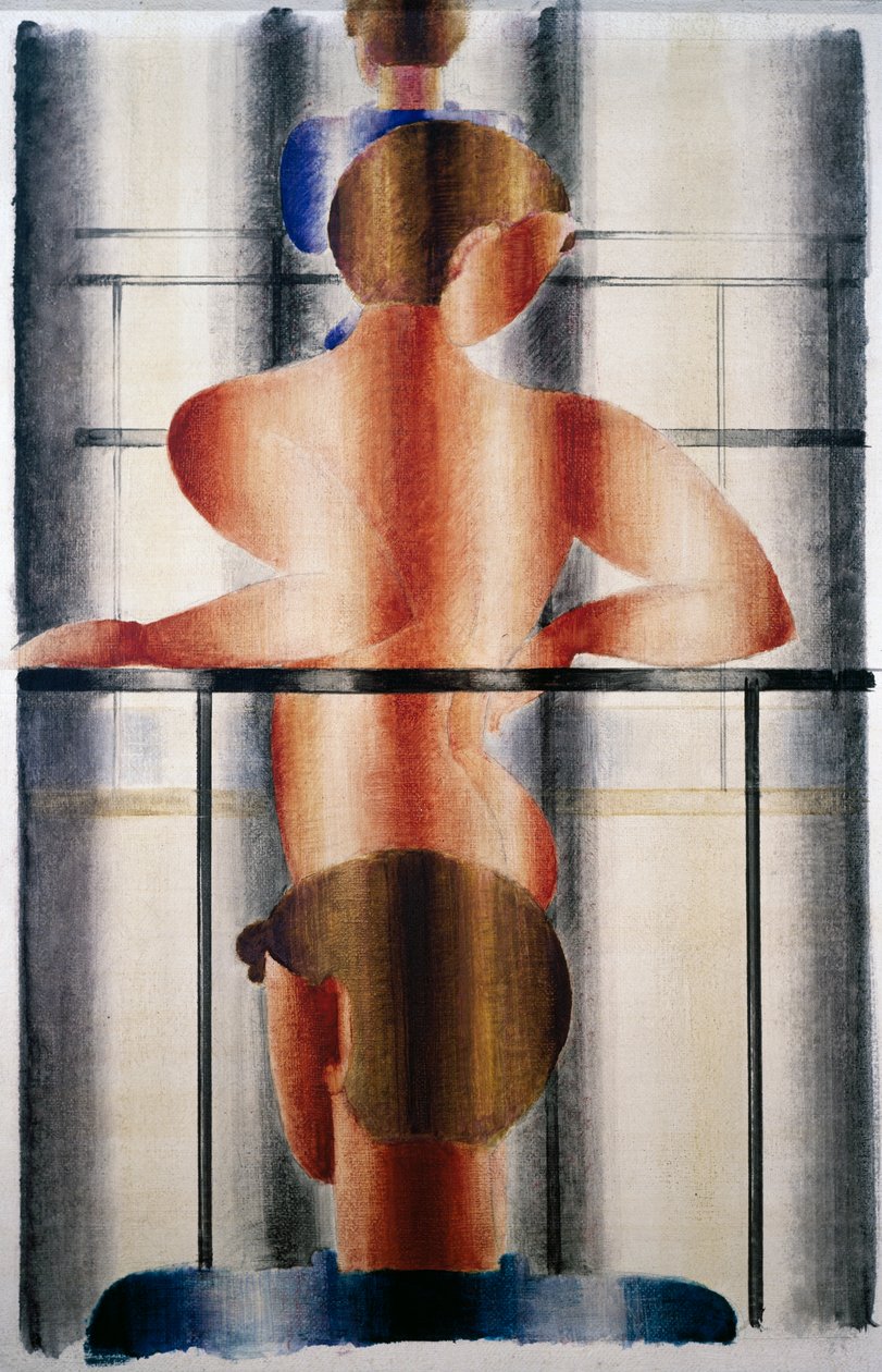 Scéna se zábradlím od Oskar Schlemmer