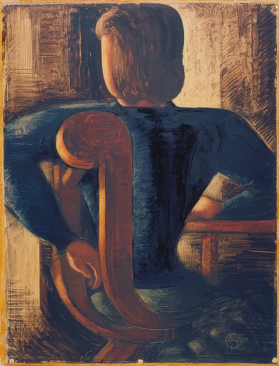 Lidé sedící na zádech u stolu. 1936 od Oskar Schlemmer