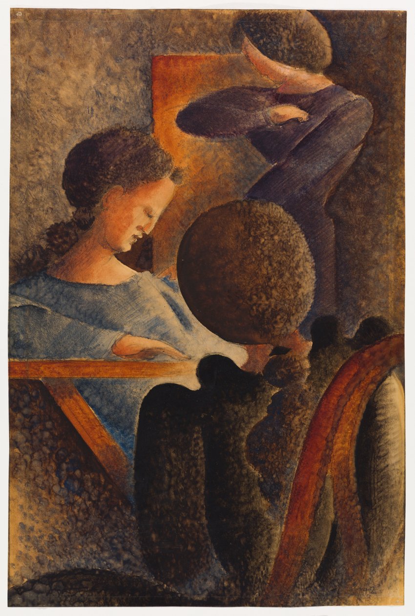 Skupina osob se sedavým způsobem života od Oskar Schlemmer