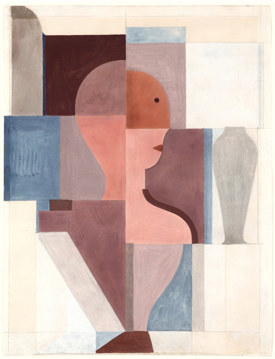 Rozdělte polovinu postavy doprava, 1923. od Oskar Schlemmer