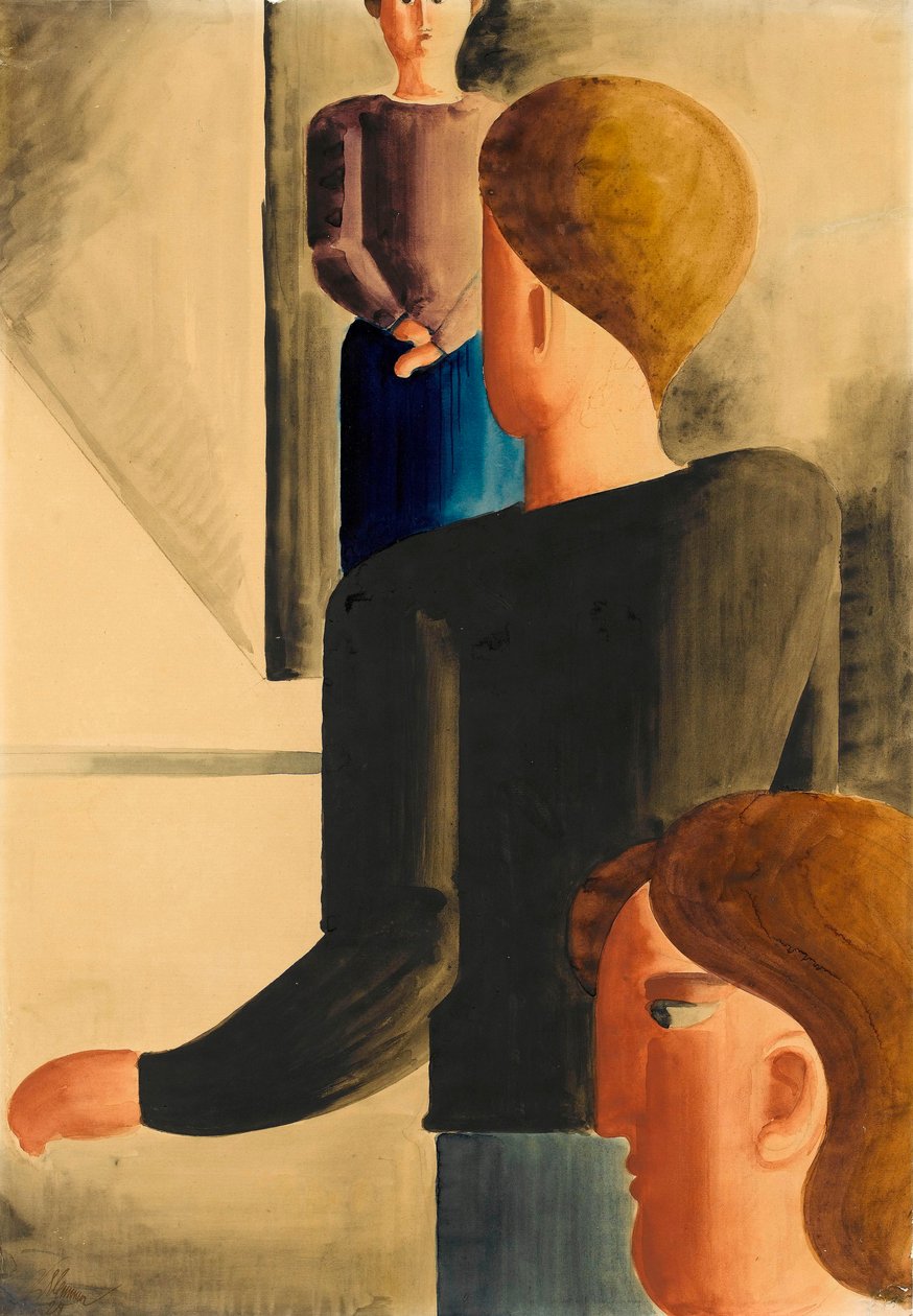 Jednoduché gesto Tři postavy v místnosti, 1928. od Oskar Schlemmer