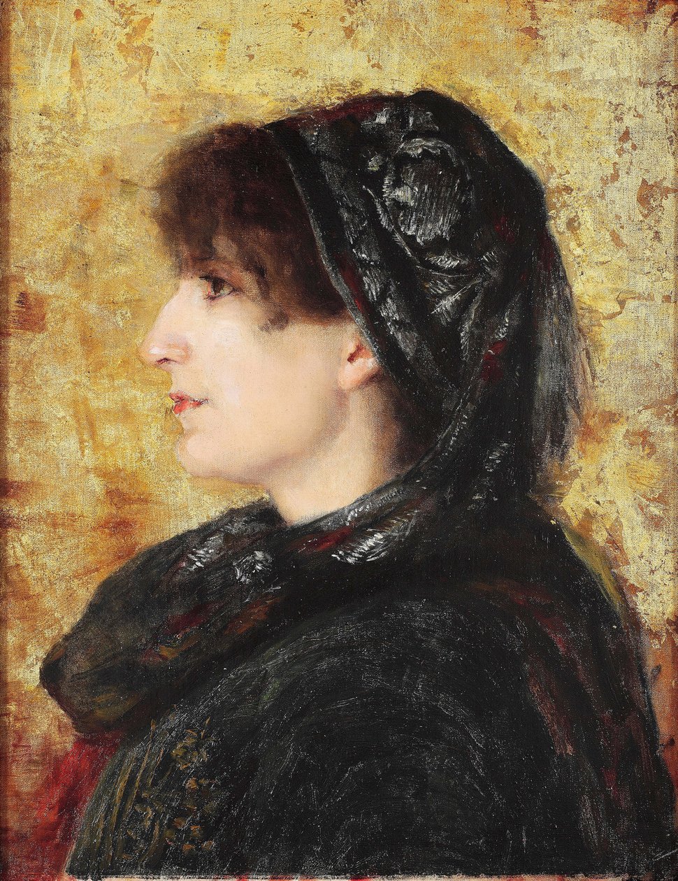 Portrét Naile Hanim - Obraz Osmana Hamdi Beye (1842-1910) - 1910 - Olej na plátně - 52x41 - Muzeum Sakip Sabanci, Istanbul od Osman Hamdi Bey