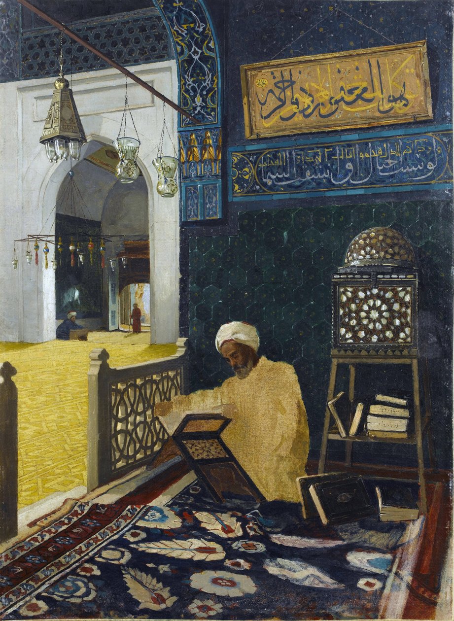 Recitování Koránu - Osman Hamdi Bey v Peinture od Osman Hamdi Bey
