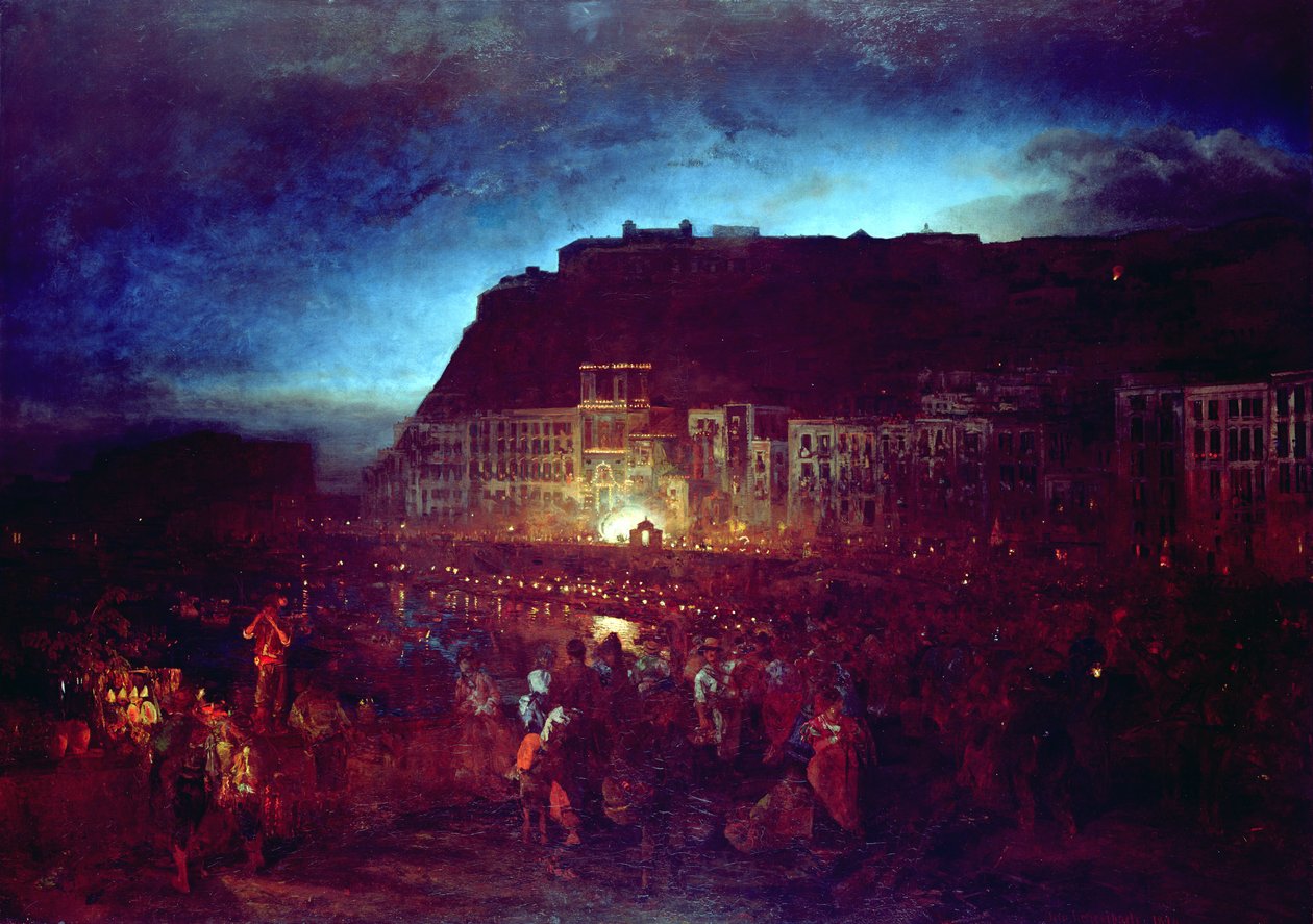Festival svaté Lucie v Neapoli, 1874 od Oswald Achenbach